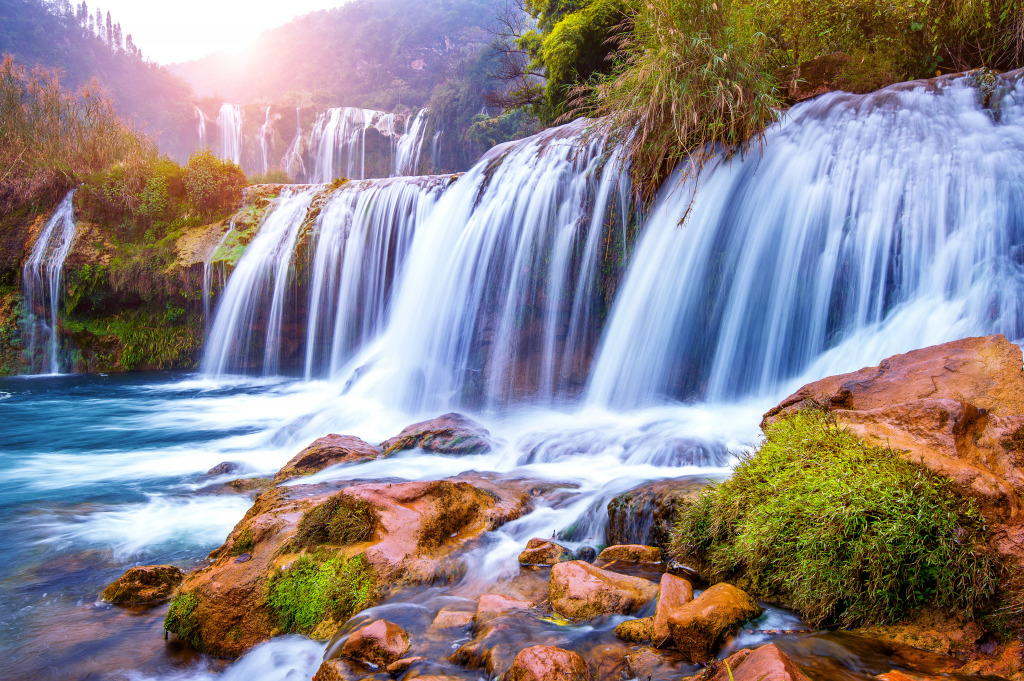 Jiulong Waterfall in Luoping, China jigsaw puzzle in Waterfalls puzzles on TheJigsawPuzzles.com