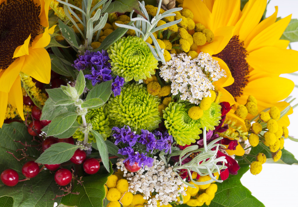 Bouquet of Flowers and Herbs jigsaw puzzle in Macro puzzles on TheJigsawPuzzles.com