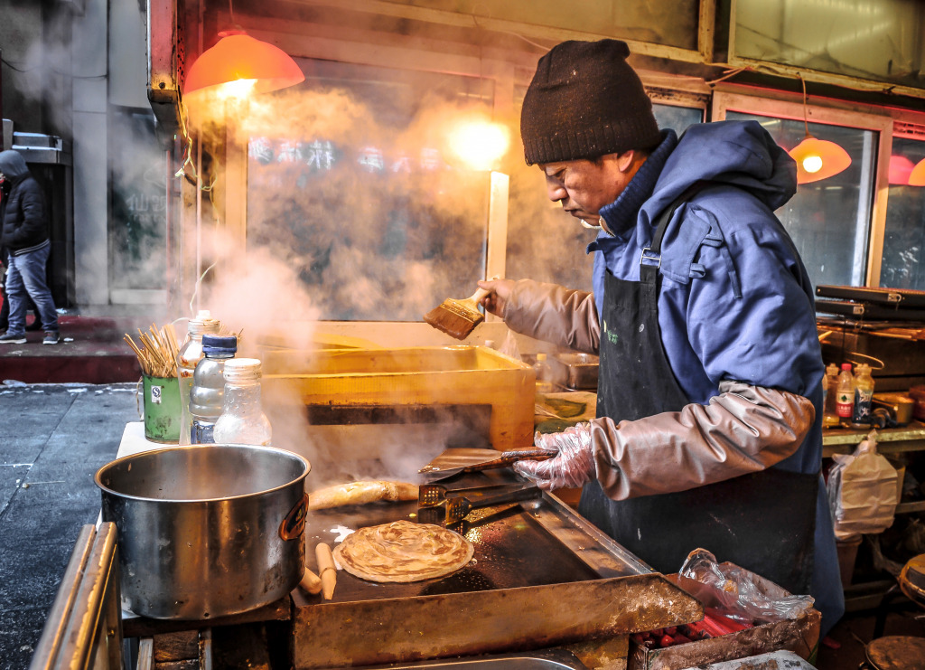 Chinese Crepe Maker in Harbin jigsaw puzzle in People puzzles on TheJigsawPuzzles.com