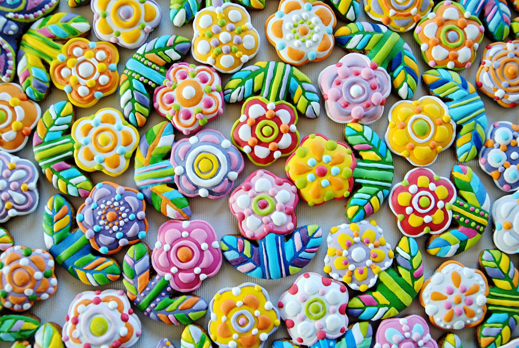 Sugar Glazed Flower Cookies jigsaw puzzle in Puzzle of the Day puzzles on TheJigsawPuzzles.com