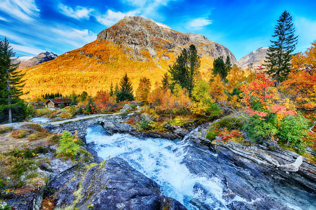 Iceland Mountain Landscape jigsaw puzzle in Waterfalls puzzles on TheJigsawPuzzles.com