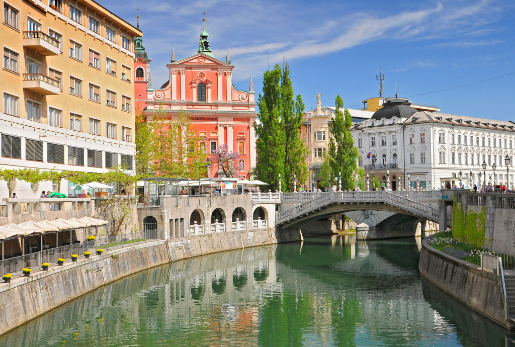 Triple Bridge, Ljubljana, Slovenia jigsaw puzzle in Bridges puzzles on TheJigsawPuzzles.com