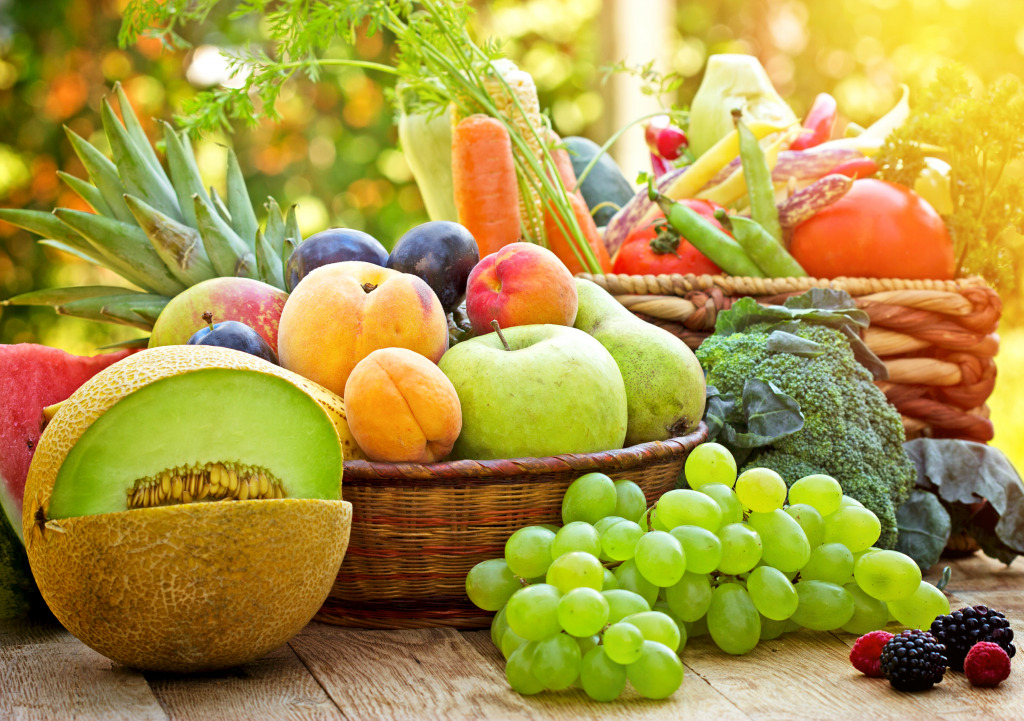 Fruit and Vegetable Baskets jigsaw puzzle in Fruits & Veggies puzzles on TheJigsawPuzzles.com