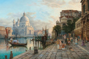 Venice, Cafe Giardina with Santa Maria della Salute