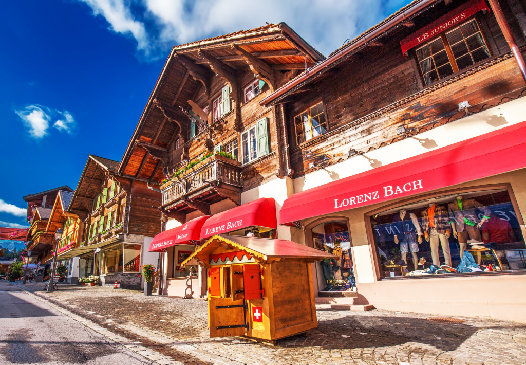 Old City Center of Gstaad, Switzerland jigsaw puzzle in Street View puzzles on TheJigsawPuzzles.com
