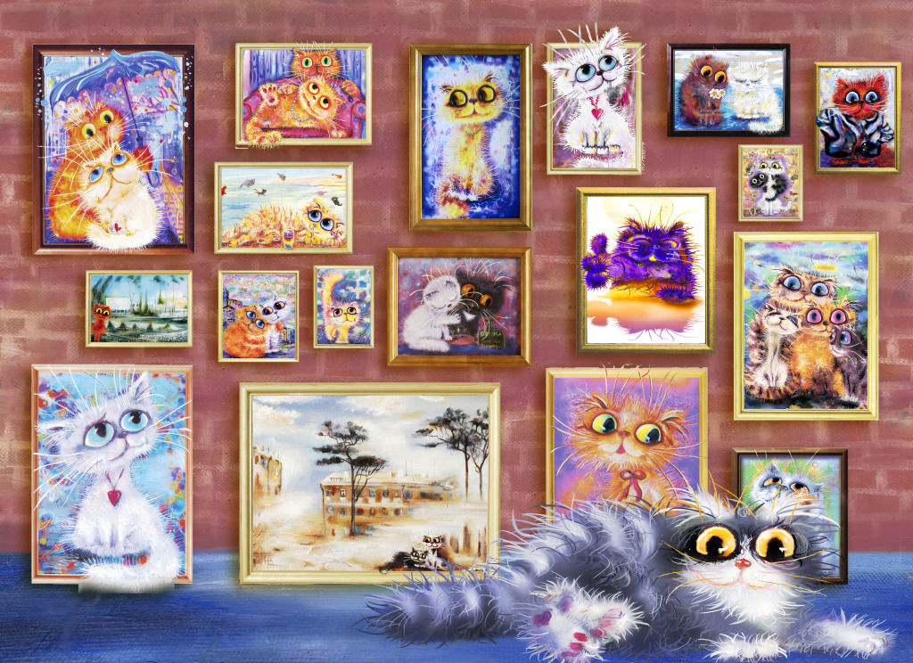 Cat's Gallery jigsaw puzzle in Puzzle of the Day puzzles on TheJigsawPuzzles.com