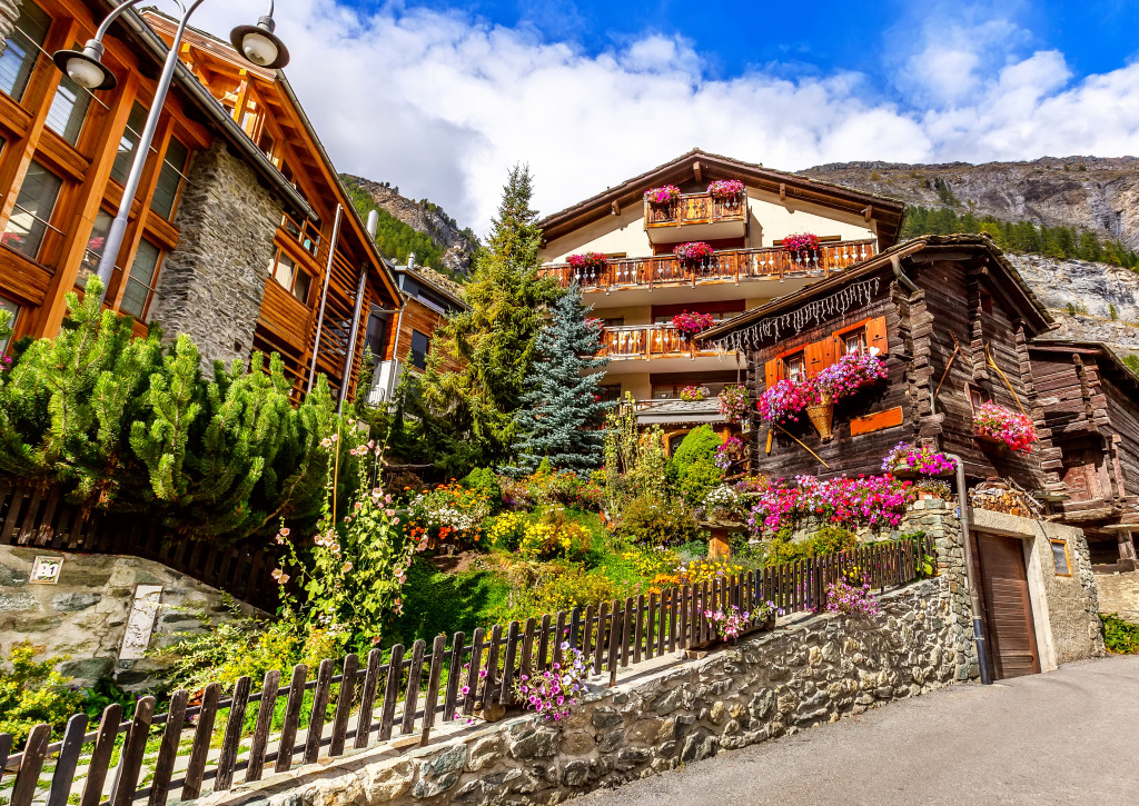 Zermatt Alpine Village, Switzerland jigsaw puzzle in Puzzle of the Day puzzles on TheJigsawPuzzles.com