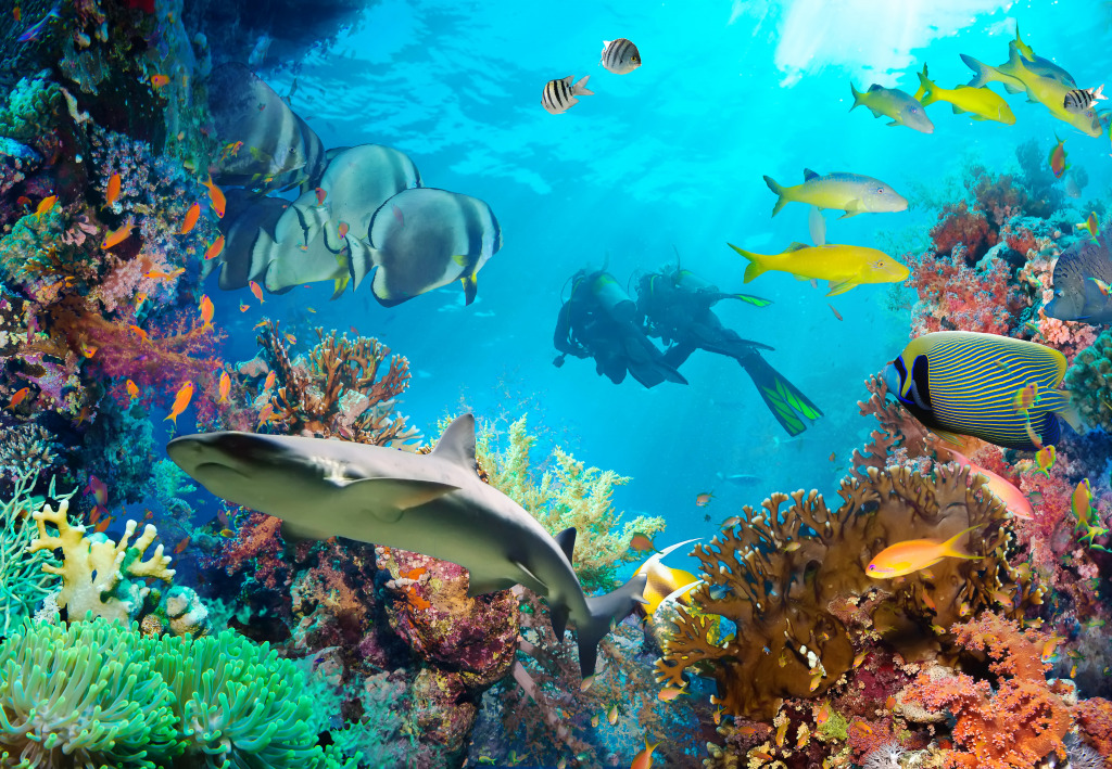 Tropical Fish on a Coral Reef jigsaw puzzle in Under the Sea puzzles on TheJigsawPuzzles.com