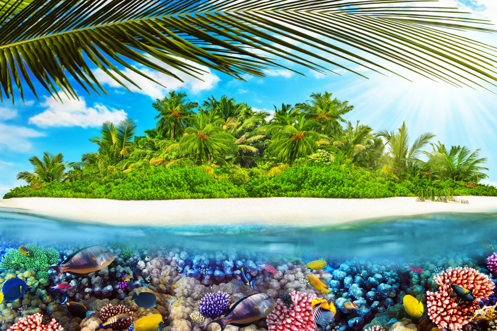 Tropical Island jigsaw puzzle in Under the Sea puzzles on TheJigsawPuzzles.com