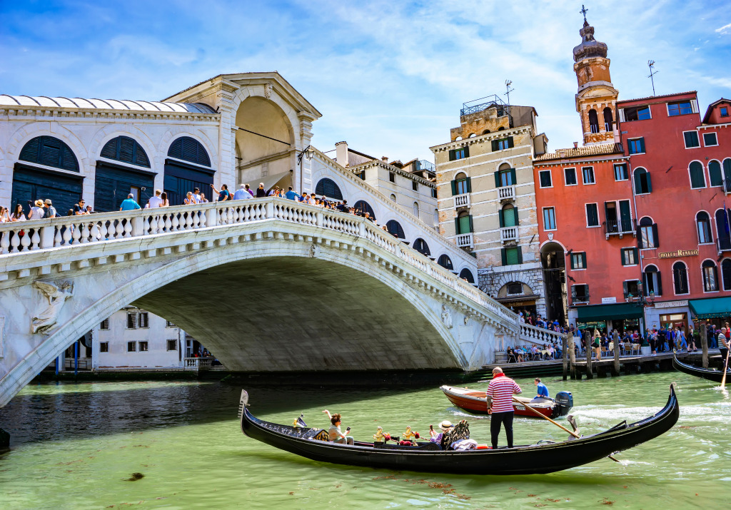 Rialto Bridge and Grand Canal in Venice jigsaw puzzle in Bridges puzzles on TheJigsawPuzzles.com