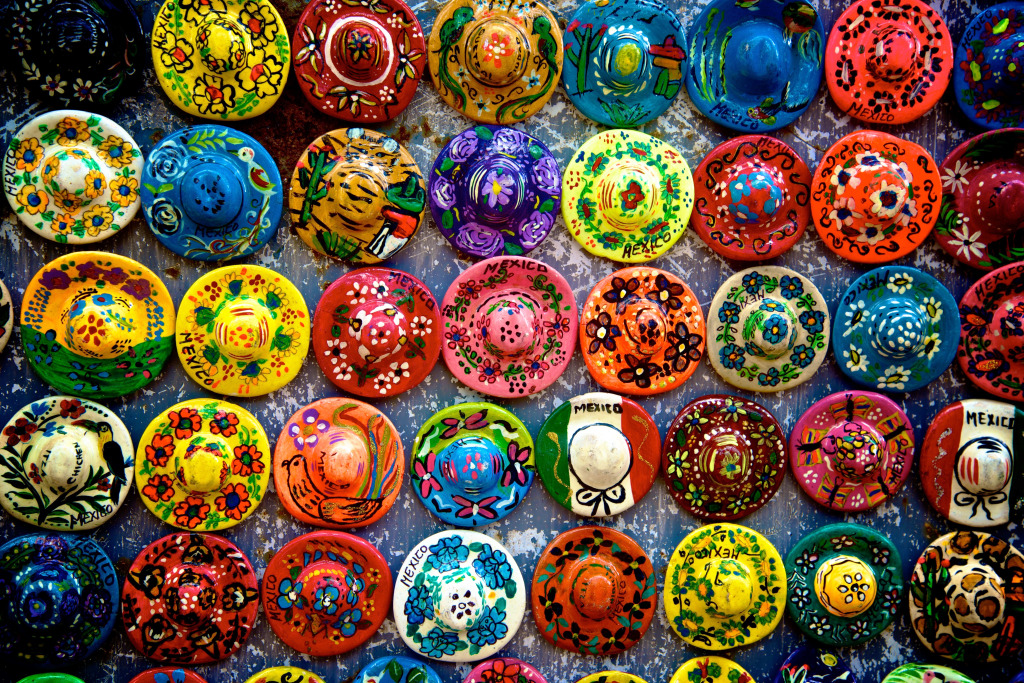 Mexico Hats Souvenirs jigsaw puzzle in Handmade puzzles on TheJigsawPuzzles.com