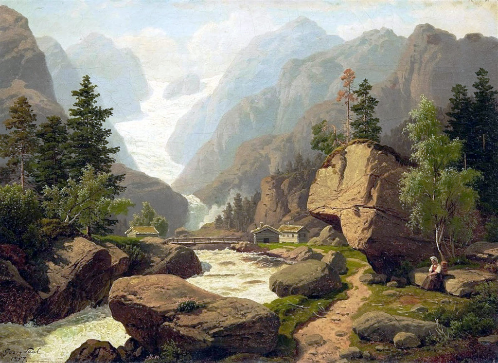 Alpine Landscape with the Glacier jigsaw puzzle in Waterfalls puzzles on TheJigsawPuzzles.com