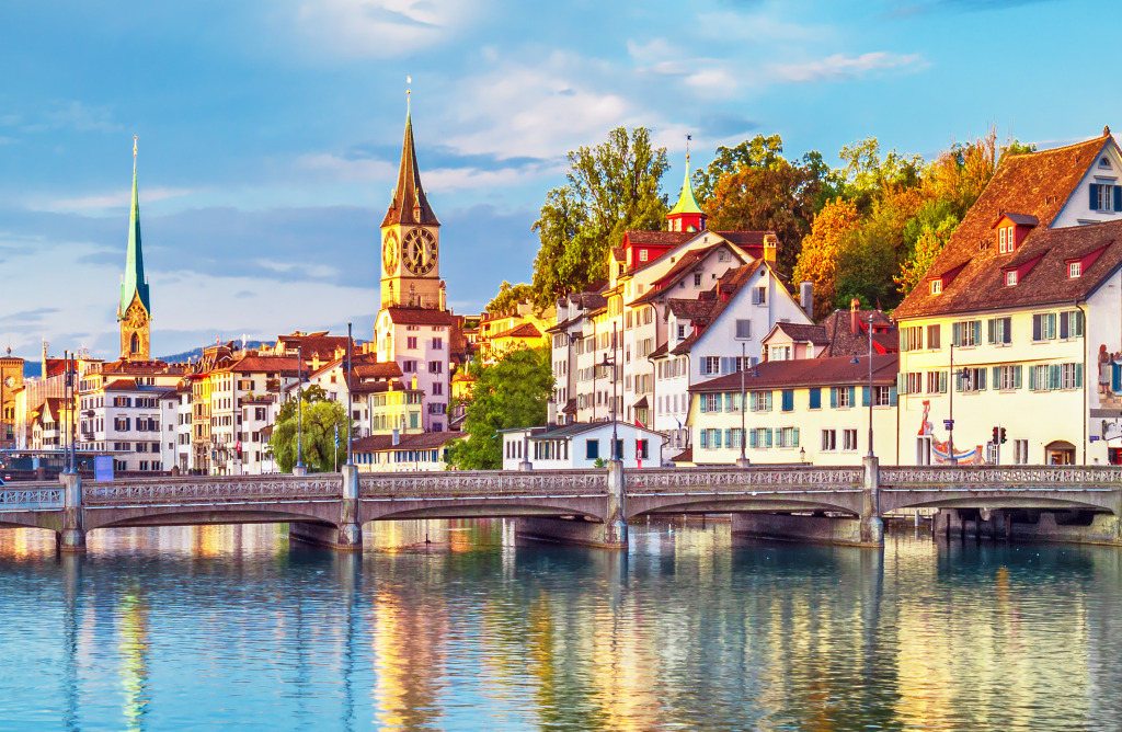 Historic Center of Zurich, Switzerland jigsaw puzzle in Bridges puzzles on TheJigsawPuzzles.com