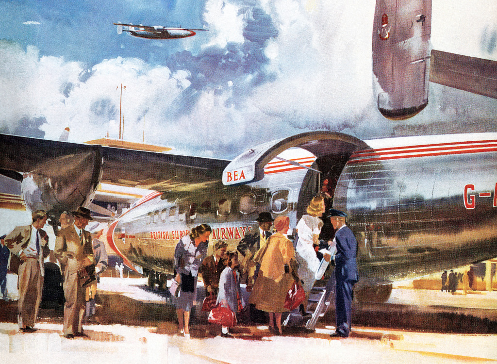 1951 British European Airways Advertisement jigsaw puzzle in Aviation puzzles on TheJigsawPuzzles.com