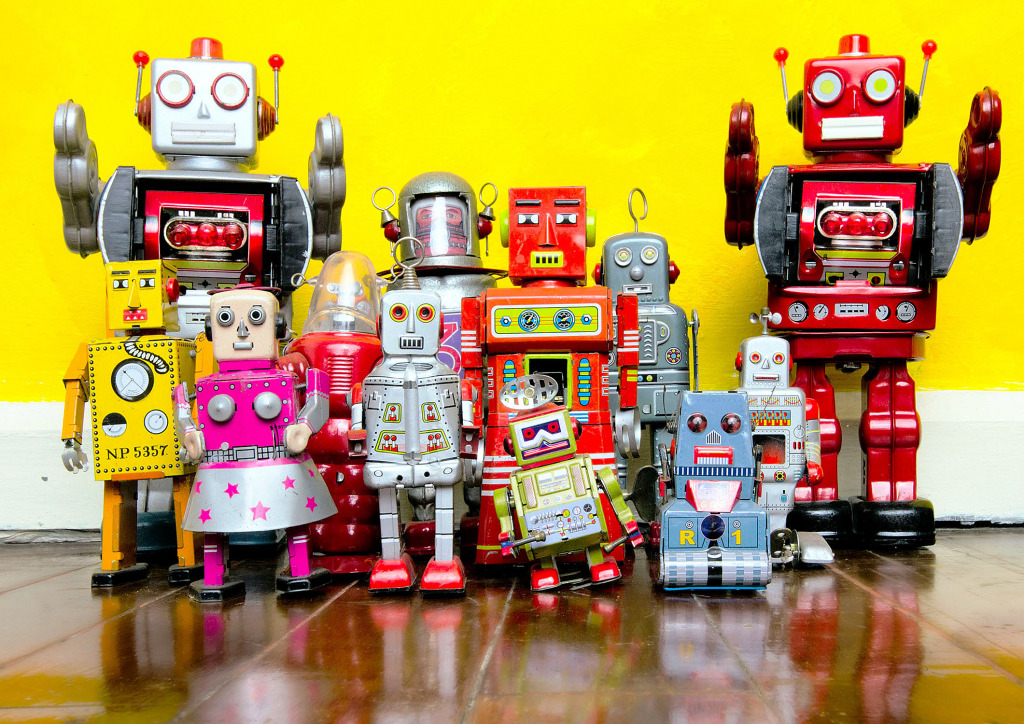 Retro Robot Toys jigsaw puzzle in Macro puzzles on TheJigsawPuzzles.com