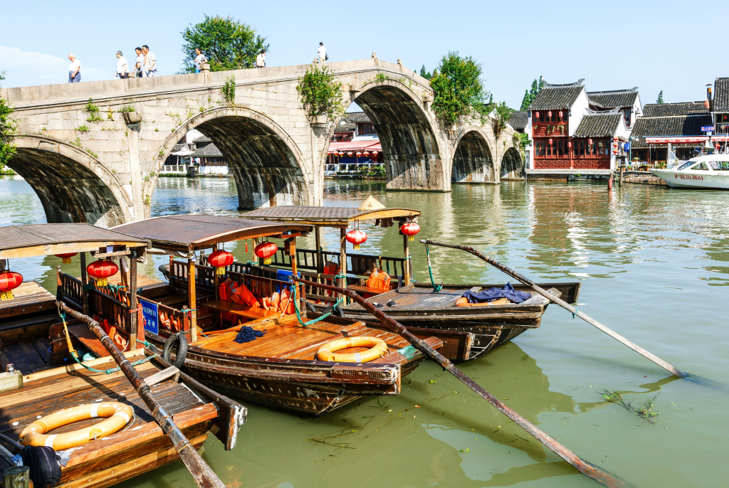 Zhujiajiao Ancient Town, Shanghai, China jigsaw puzzle in Bridges puzzles on TheJigsawPuzzles.com