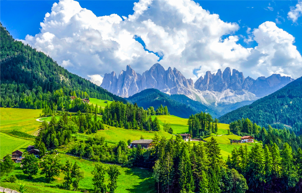 Santa Maddalena Village, Italian Alps jigsaw puzzle in Great Sightings puzzles on TheJigsawPuzzles.com