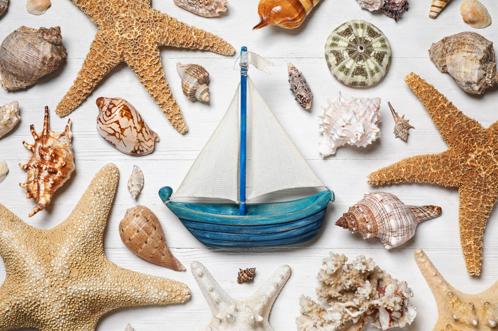 Toy Ship and Starfish jigsaw puzzle in Macro puzzles on TheJigsawPuzzles.com