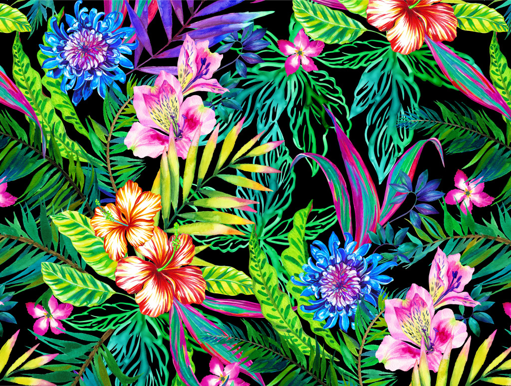 Tropical Pattern jigsaw puzzle in Flowers puzzles on TheJigsawPuzzles.com