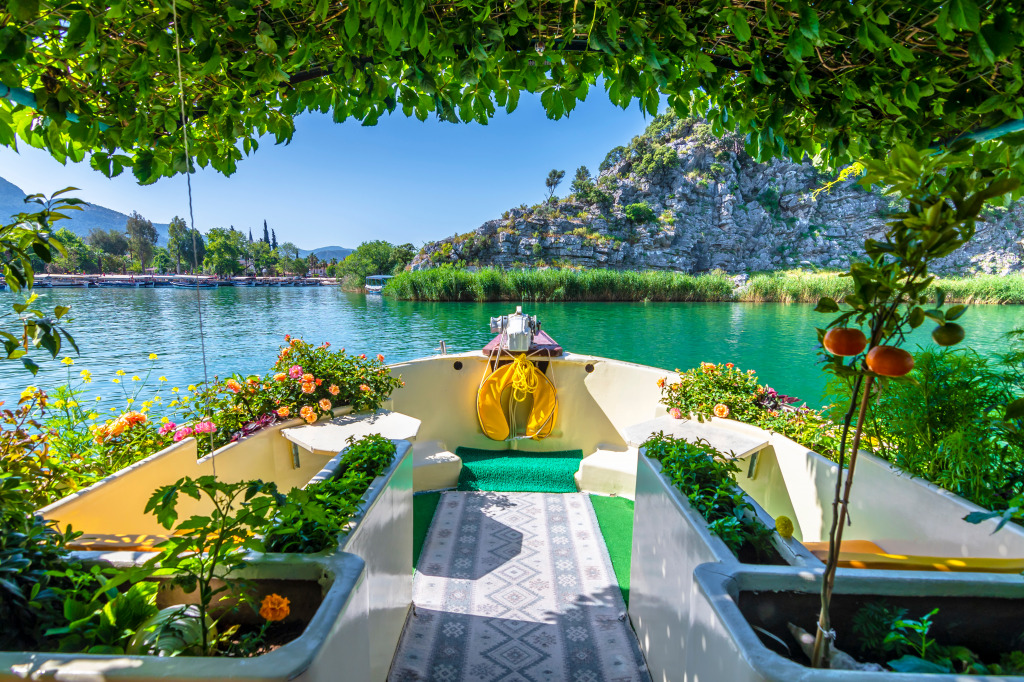 A Boat in Dalyan Town, Turkey jigsaw puzzle in Great Sightings puzzles on TheJigsawPuzzles.com