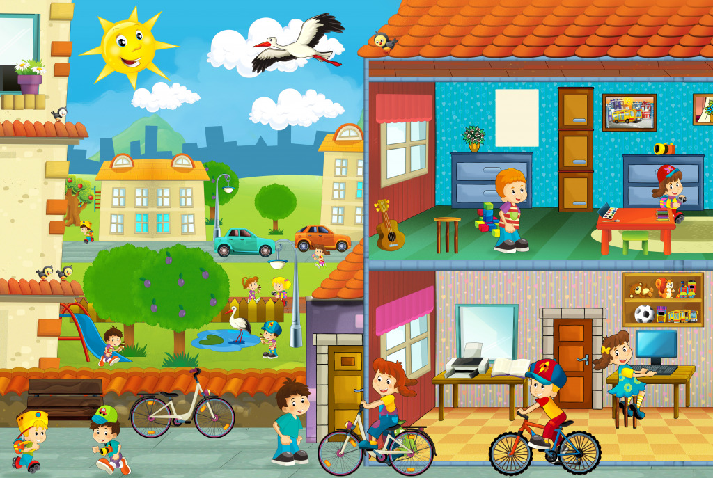 City Scene jigsaw puzzle in Kids Puzzles puzzles on TheJigsawPuzzles.com
