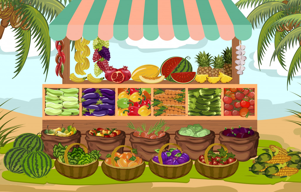 Farmers Market jigsaw puzzle in Fruits & Veggies puzzles on TheJigsawPuzzles.com