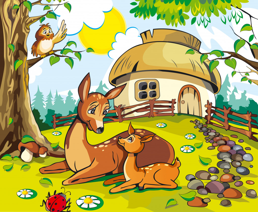 Deer and Fawn jigsaw puzzle in Animals puzzles on TheJigsawPuzzles.com