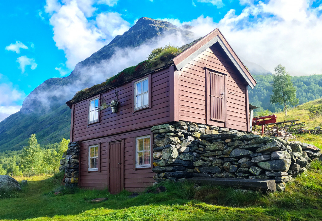Lodge in the Norwegian Mountains jigsaw puzzle in Puzzle of the Day puzzles on TheJigsawPuzzles.com