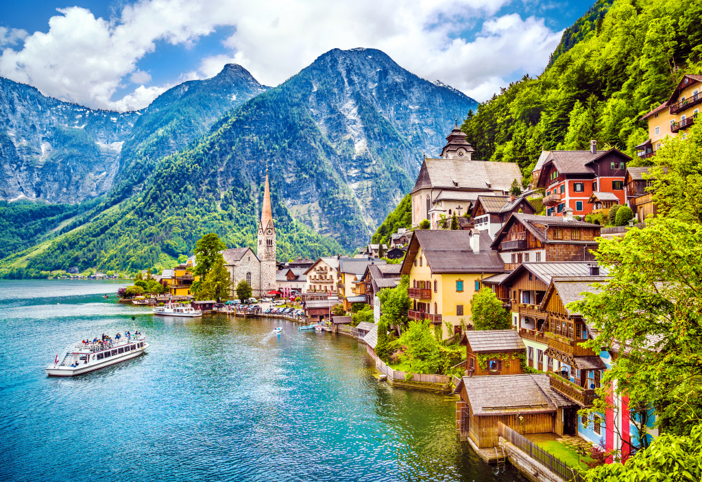 Hallstatt Mountain Village, Austrian Alps jigsaw puzzle in Puzzle of the Day puzzles on TheJigsawPuzzles.com