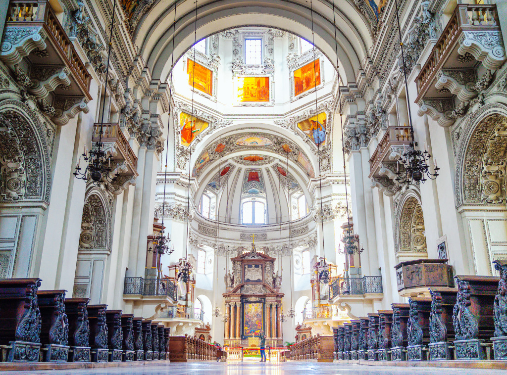Salzburg Cathedral, Austria jigsaw puzzle in Puzzle of the Day puzzles on TheJigsawPuzzles.com