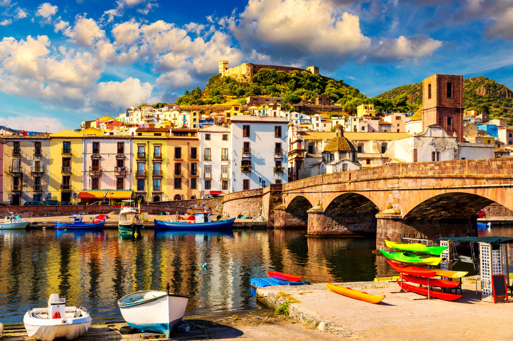 Bosa Town, Sardinia Island, Italy jigsaw puzzle in Puzzle of the Day puzzles on TheJigsawPuzzles.com