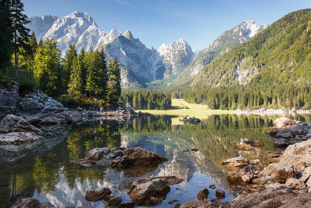 Lake Fusine, Julian Alps, Italy jigsaw puzzle in Great Sightings puzzles on TheJigsawPuzzles.com