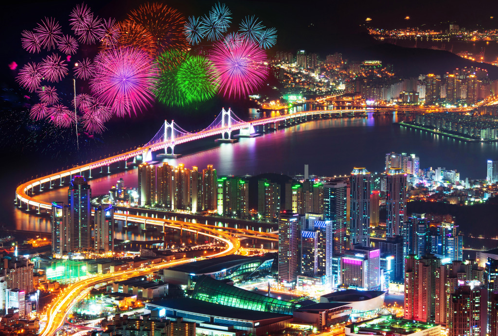 Gwangan Bridge, Busan, South Korea jigsaw puzzle in Bridges puzzles on TheJigsawPuzzles.com