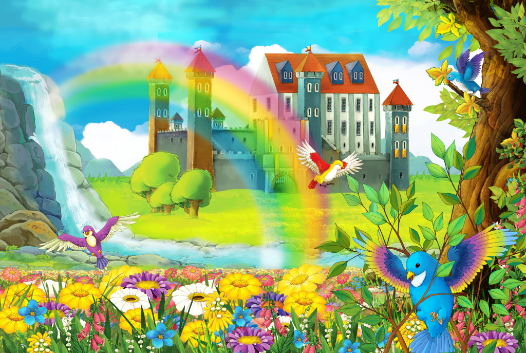 Fairytale Landscape with a Castle jigsaw puzzle in Castles puzzles on TheJigsawPuzzles.com