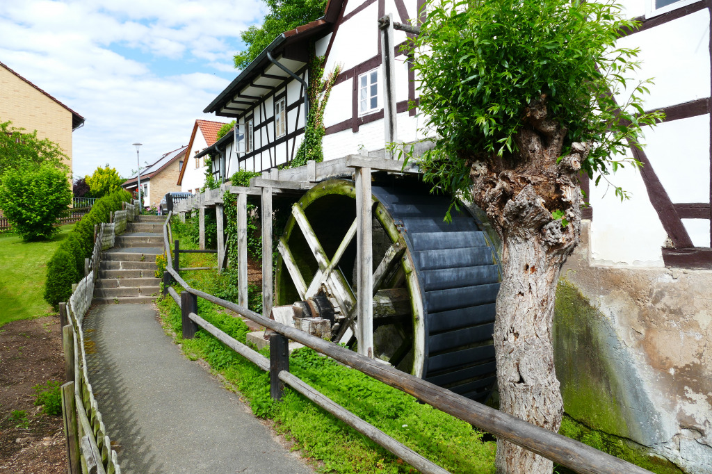 Historic Water Mill in Ebergötzen, Germany jigsaw puzzle in Waterfalls puzzles on TheJigsawPuzzles.com