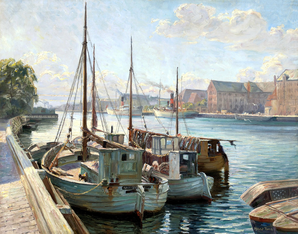 Boats Moored at a Quay, Copenhagen jigsaw puzzle in Piece of Art puzzles on TheJigsawPuzzles.com