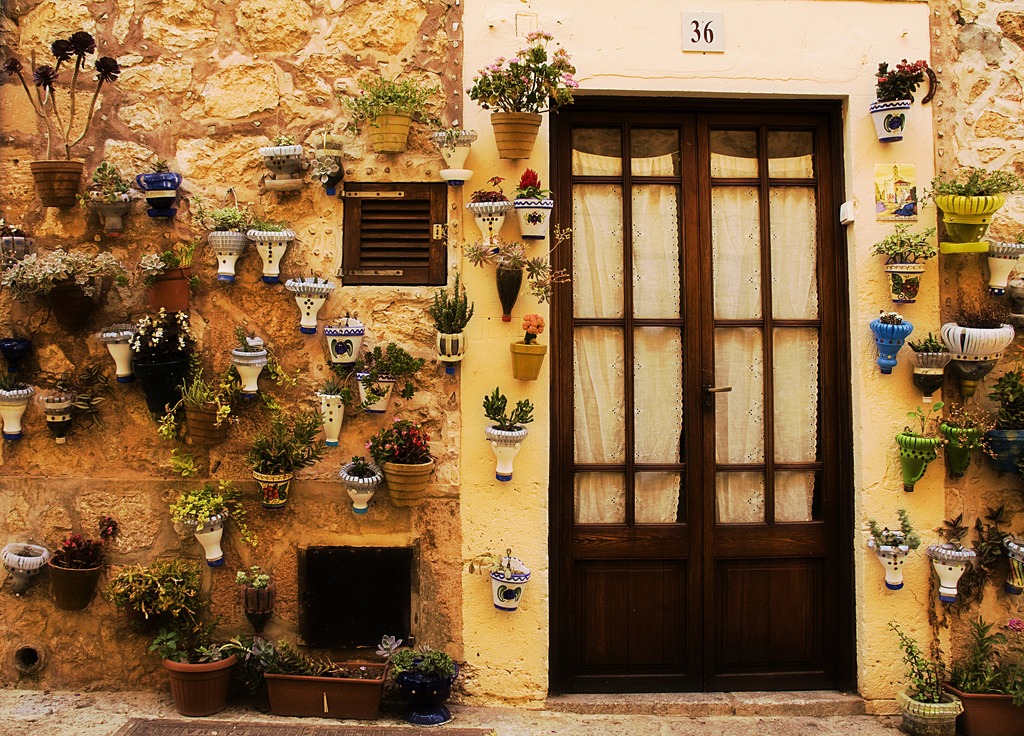 Typical Door in Mallorca jigsaw puzzle in Flowers puzzles on TheJigsawPuzzles.com