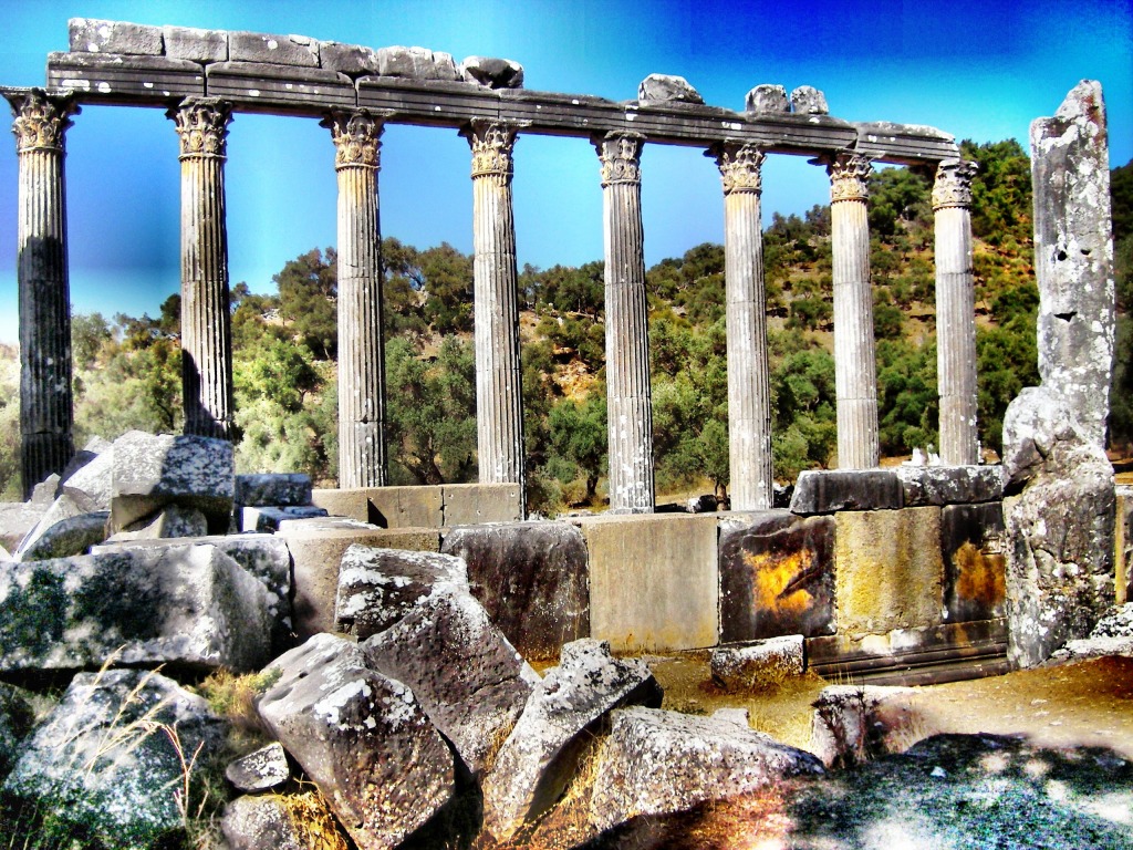 Temple of Zeus, Euromos jigsaw puzzle in Great Sightings puzzles on TheJigsawPuzzles.com